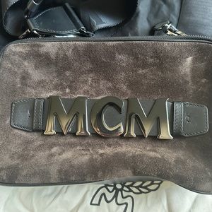 MCM Cubism Suede Cross Body Bag